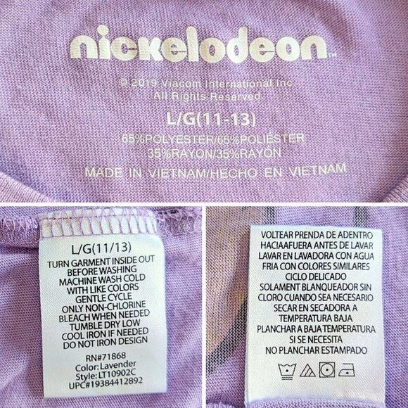 NICKELODEAN Rugrats Purple Fan Graphic T Juniors Size L/11-13 - Picture 3 of 3